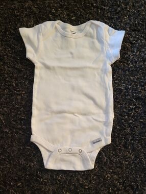 Gerber White Short-Sleeve Cotton Baby Bodysuit